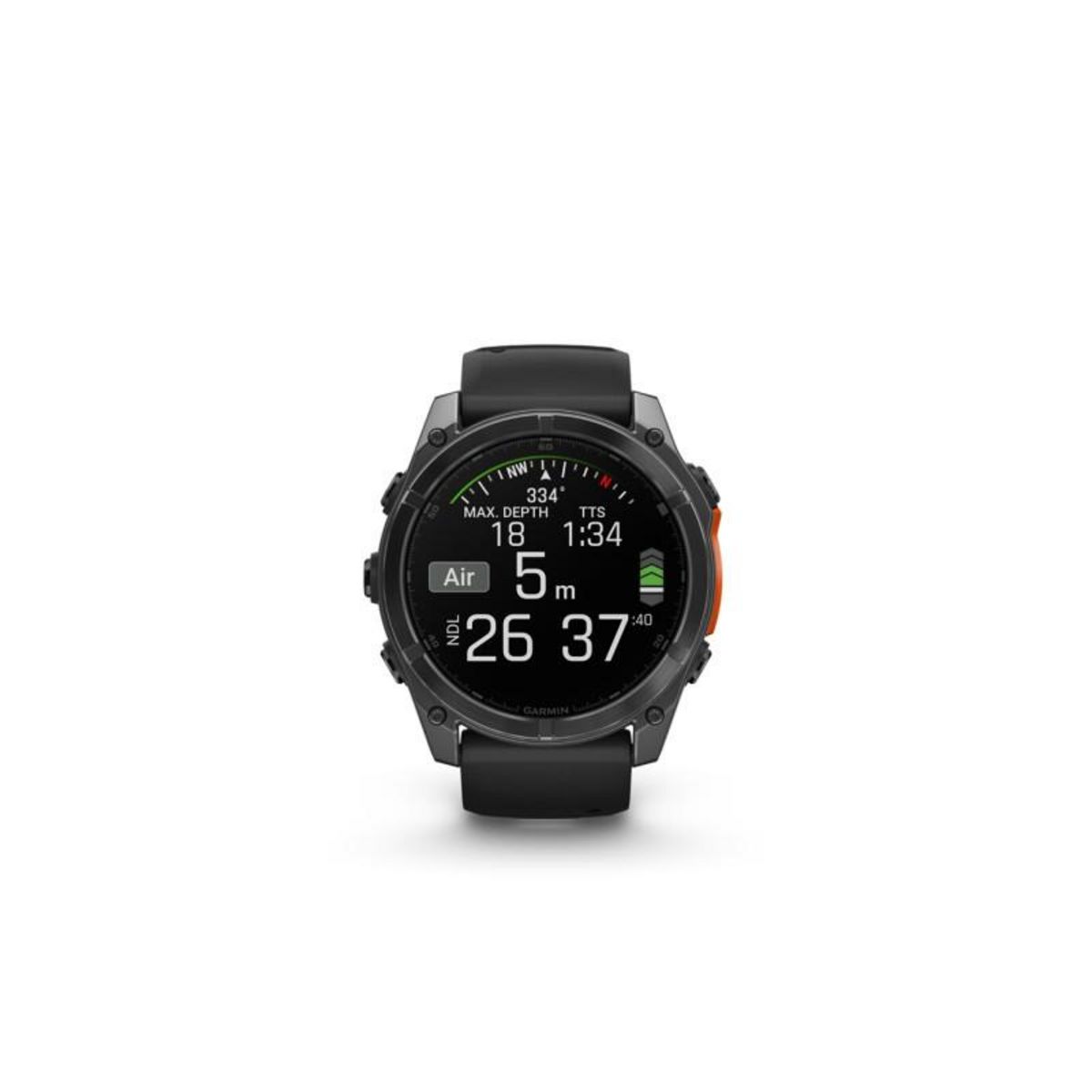 GARMIN Montre connectée Garmin fenix8 AMOLED 51mm Acier, Gray avec bracelet noir