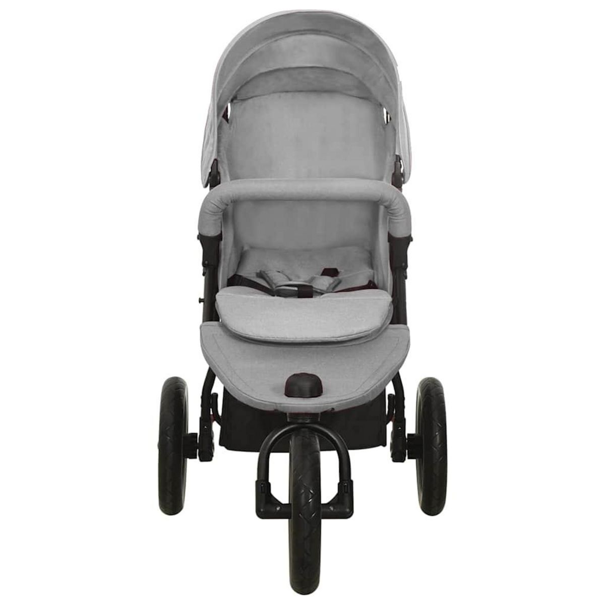 VIDAXL Poussette pour bebe Gris clair Acier