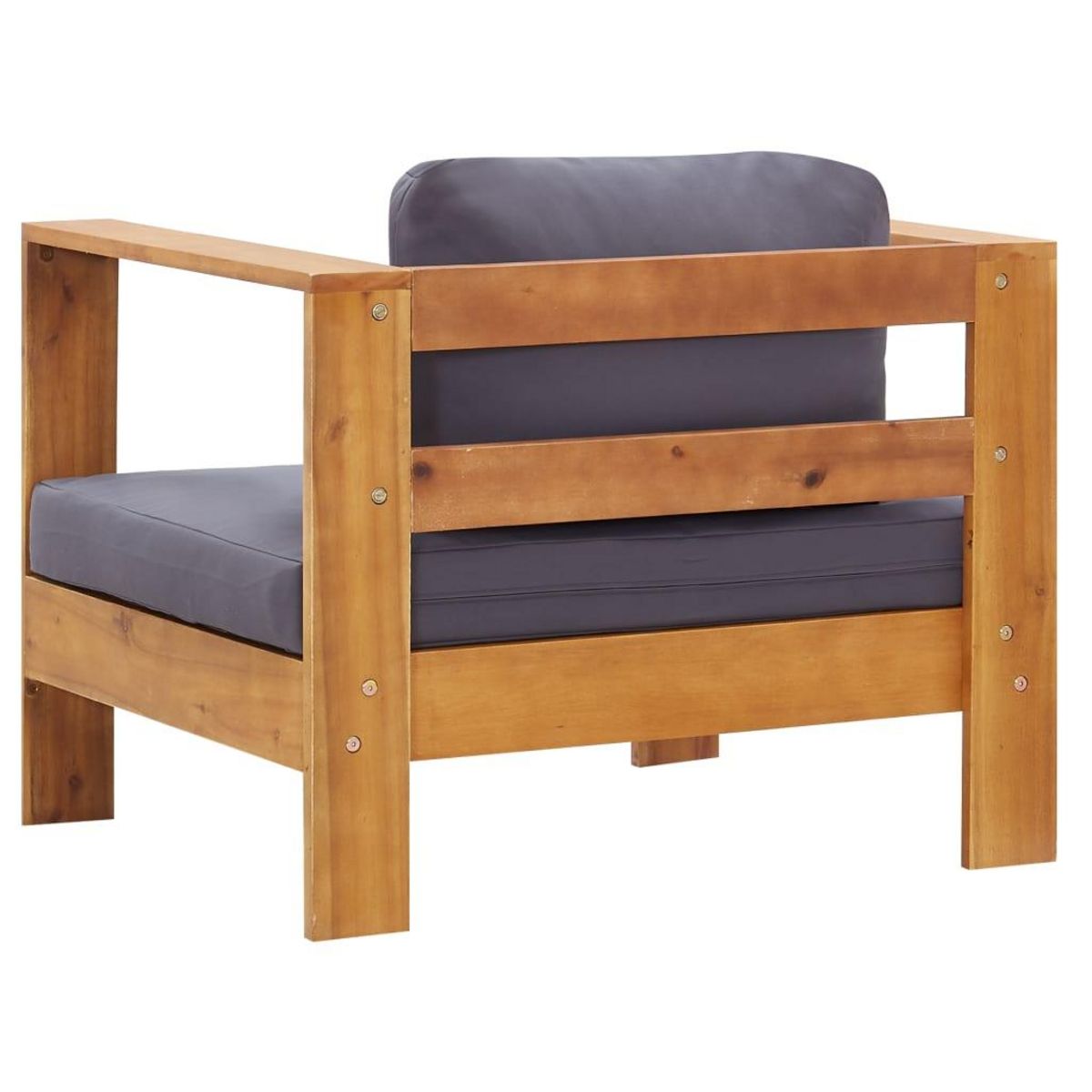 VIDAXL Chaise de jardin avec coussin Gris fonce Bois d'acacia solide