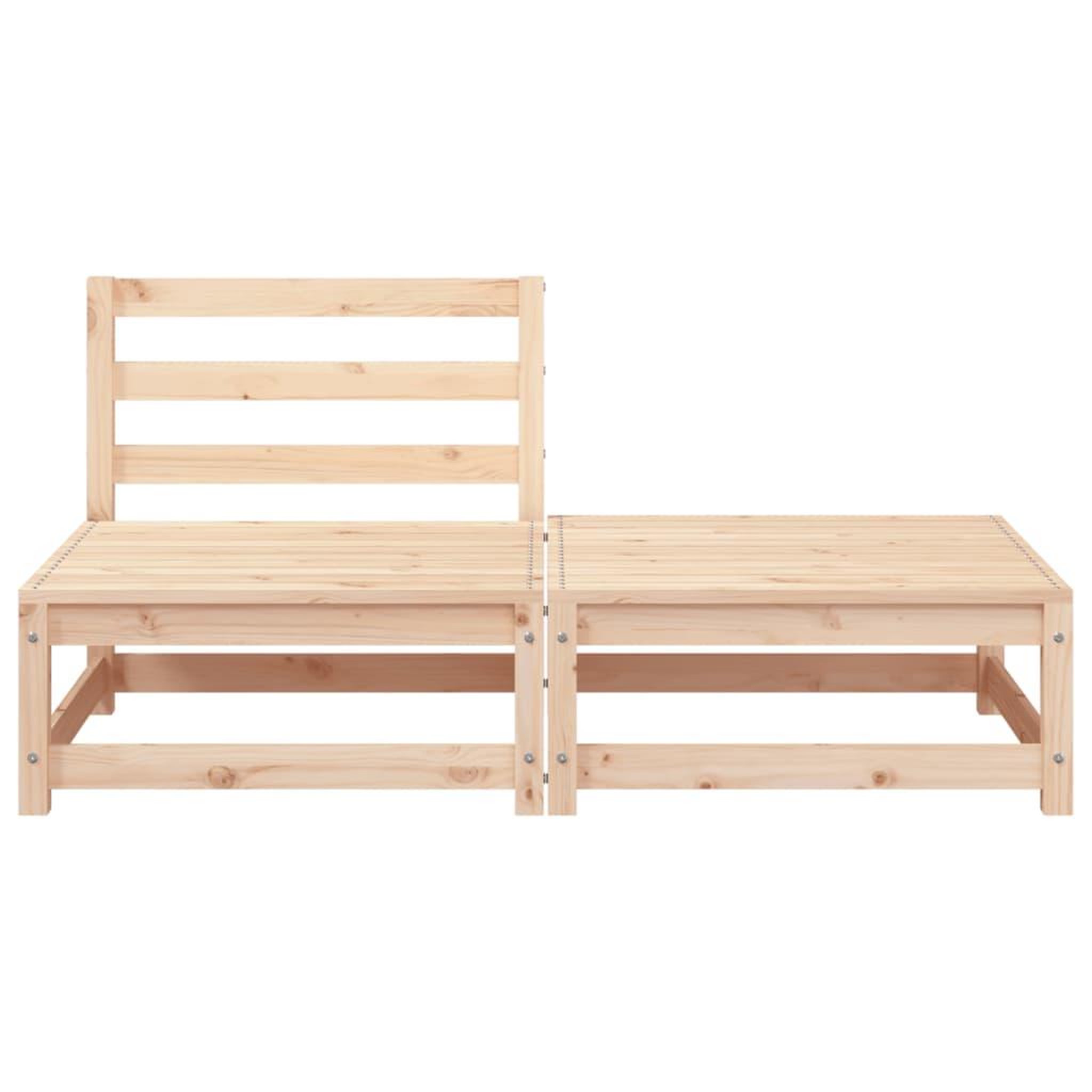Voir la diapositive 4 : VIDAXL Canape de jardin sans accoudoirs repose-pieds bois pin massif