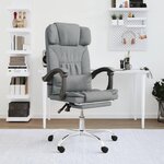 VIDAXL Fauteuil de massage inclinable de bureau Gris clair Tissu