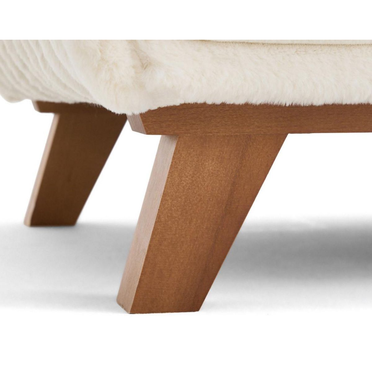 BEST MOBILIER Cristal - bout de lit - en fausse fourrure côtelée