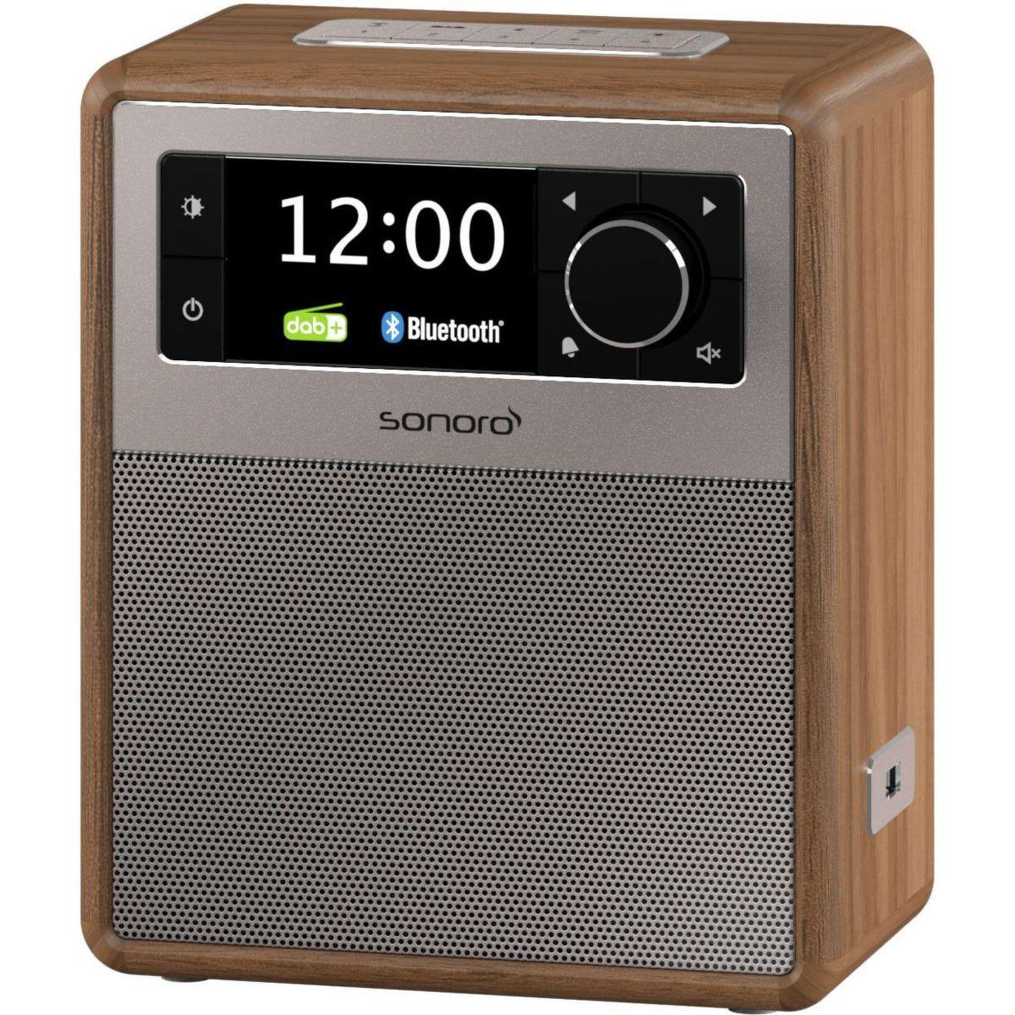 Voir la diapositive 3 : SONORO Radio réveil EASY Noyer
