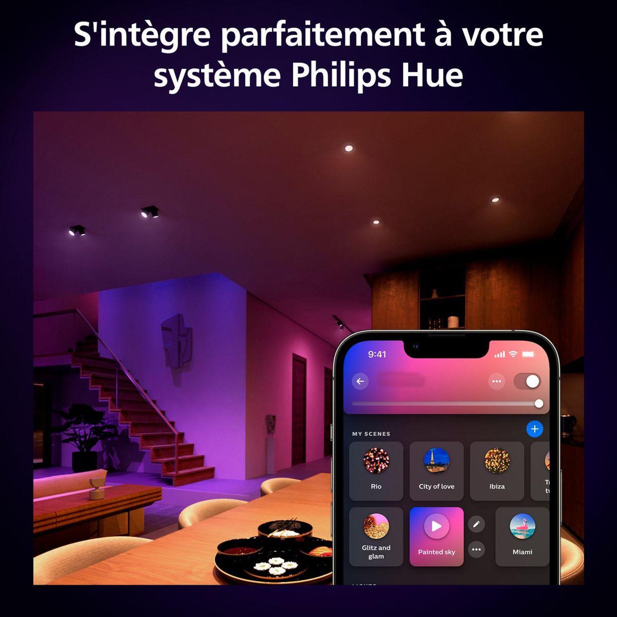 Voir la diapositive 3 : PHILIPS HUE Ampoule led connectée gu10 white&color ambiance