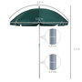 Voir la diapositive 3 : OUTSUNNY Parasol inclinable octogonal de jardin Ø 2 m métal polyester vert