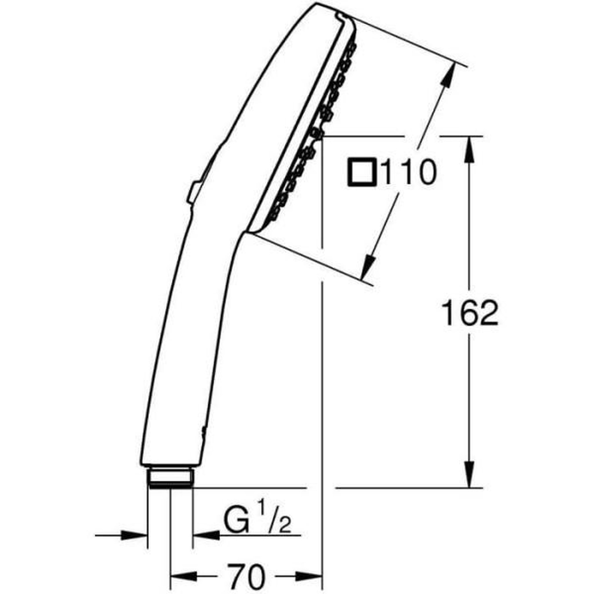 Voir la diapositive 3 : Grohe Pommeau de douche - GROHE Vitalio Comfort 110 263972431 - 2 jets (Pluie/Stimulant) - Sélection facile - Economie d'eau - Noir M
