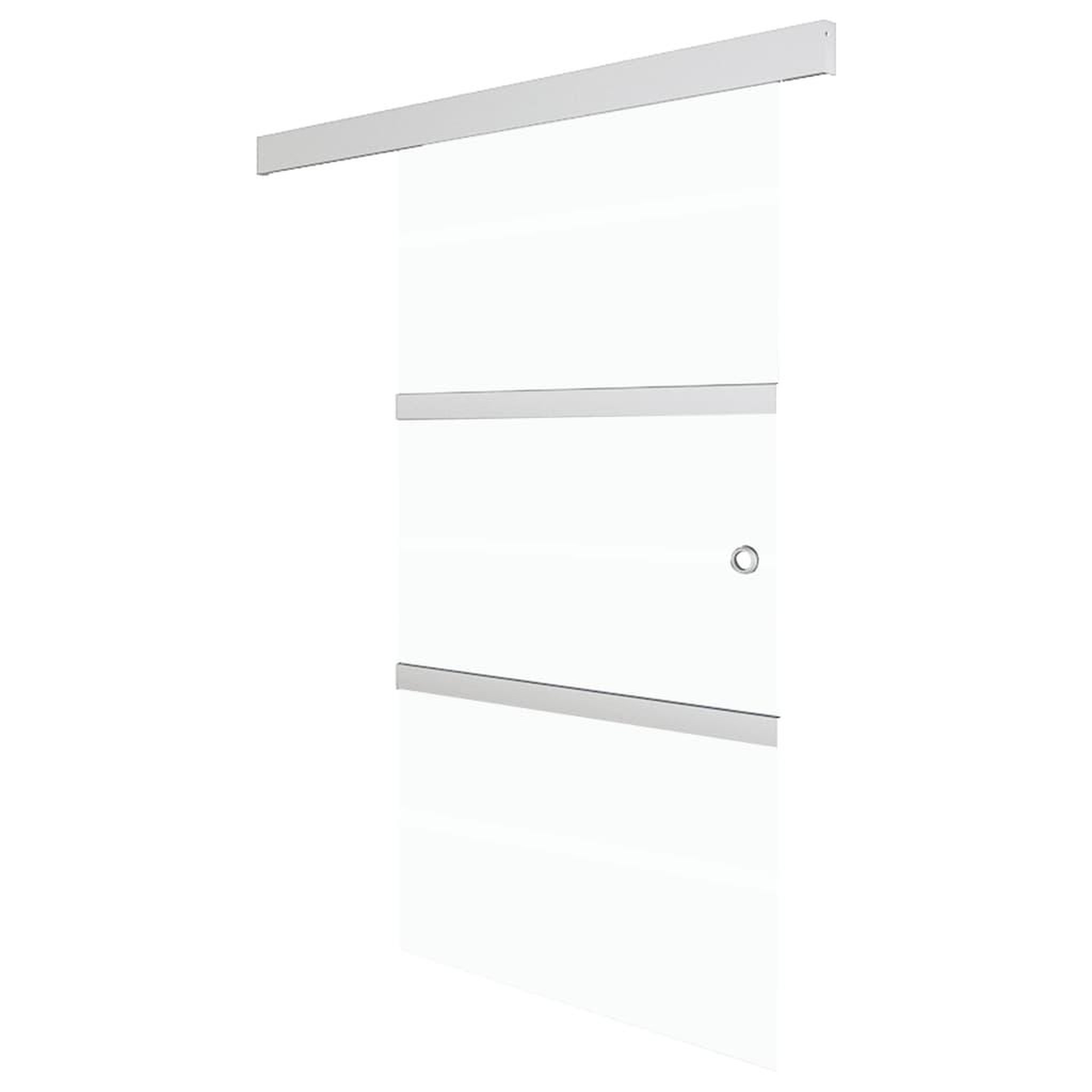 Voir la diapositive 2 : VIDAXL Porte coulissante Verre ESG et aluminium 102,5x205 cm Argente