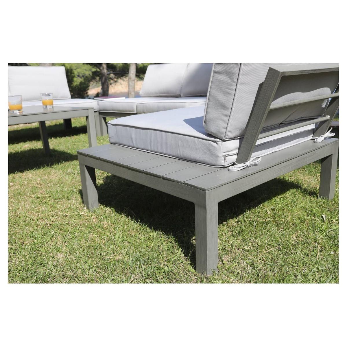 Salon bas de jardin 4 personnes en aluminium MAGNOLIA