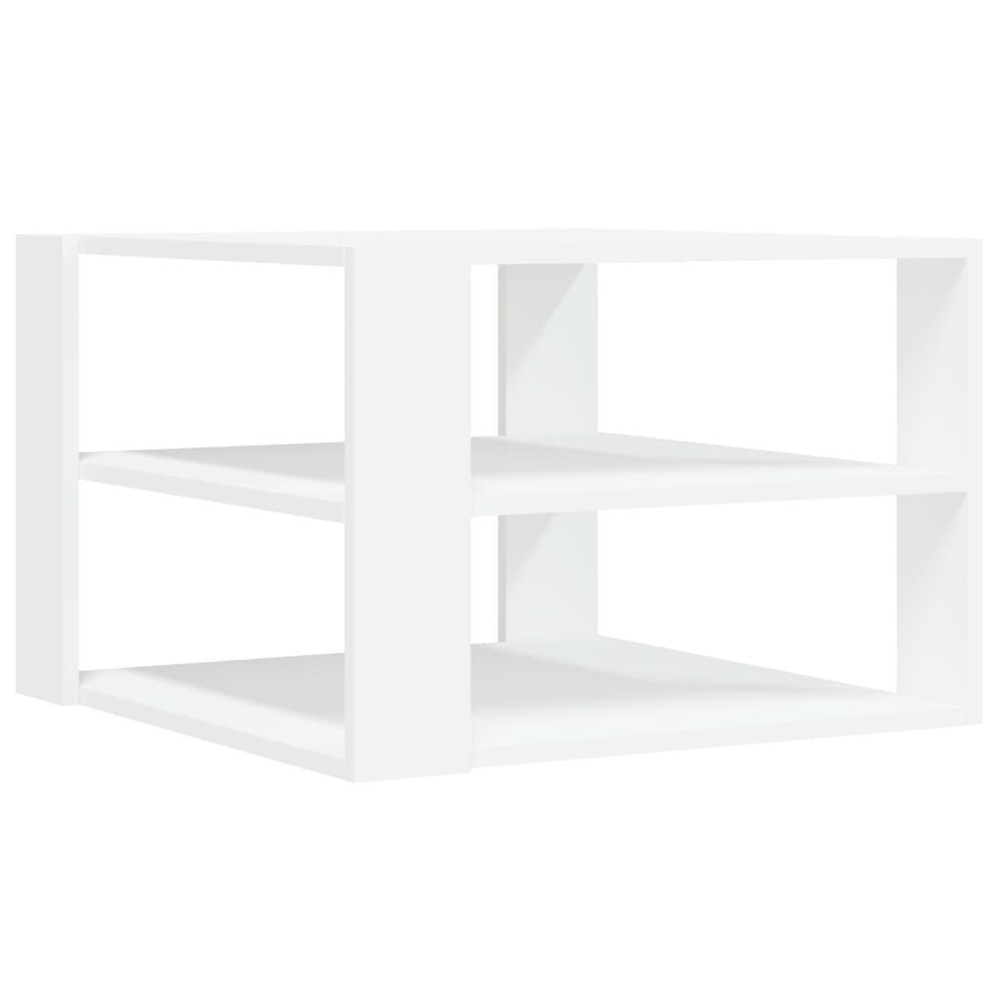 Voir la diapositive 2 : VIDAXL Table basse blanc 59,5x59,5x40 cm bois d'ingenierie