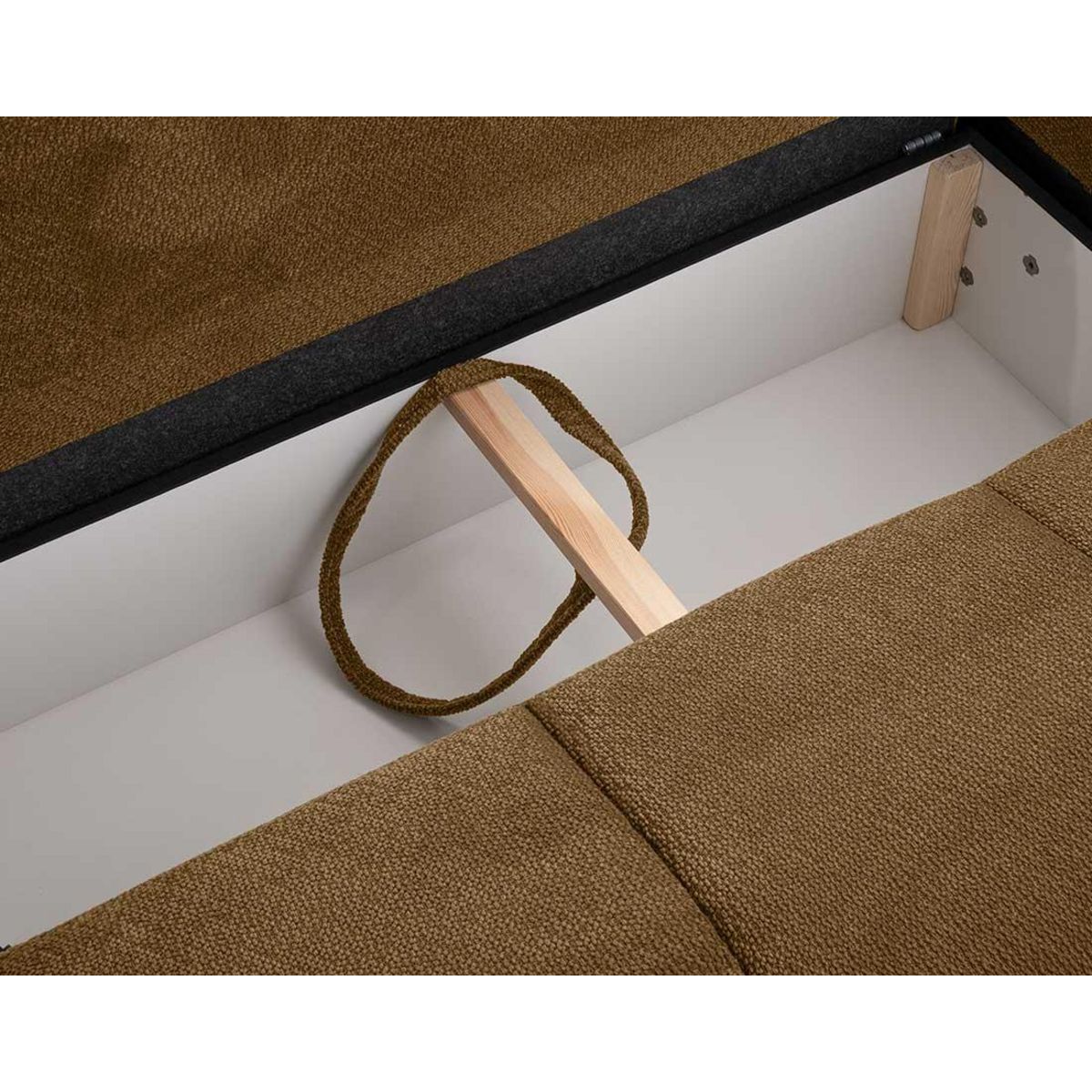 BEST MOBILIER Leonie - canapé d'angle gauche 4 places convertible avec coffre en velours texturé