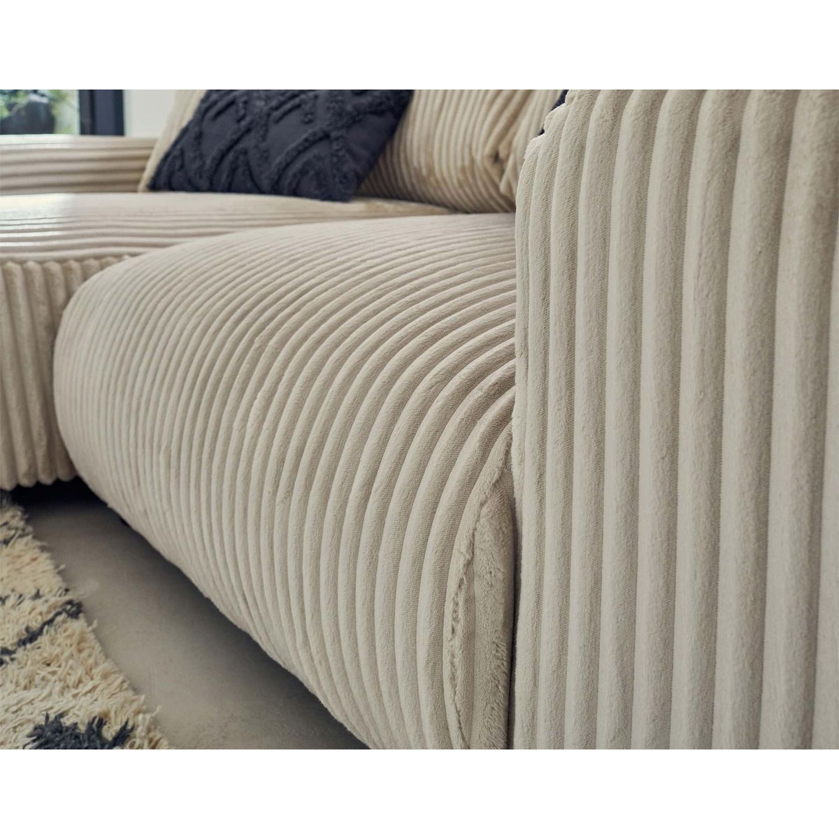 LISA DESIGN Garance - canapé d'angle réversible - 4 places - en velours côtelé grosses côtes