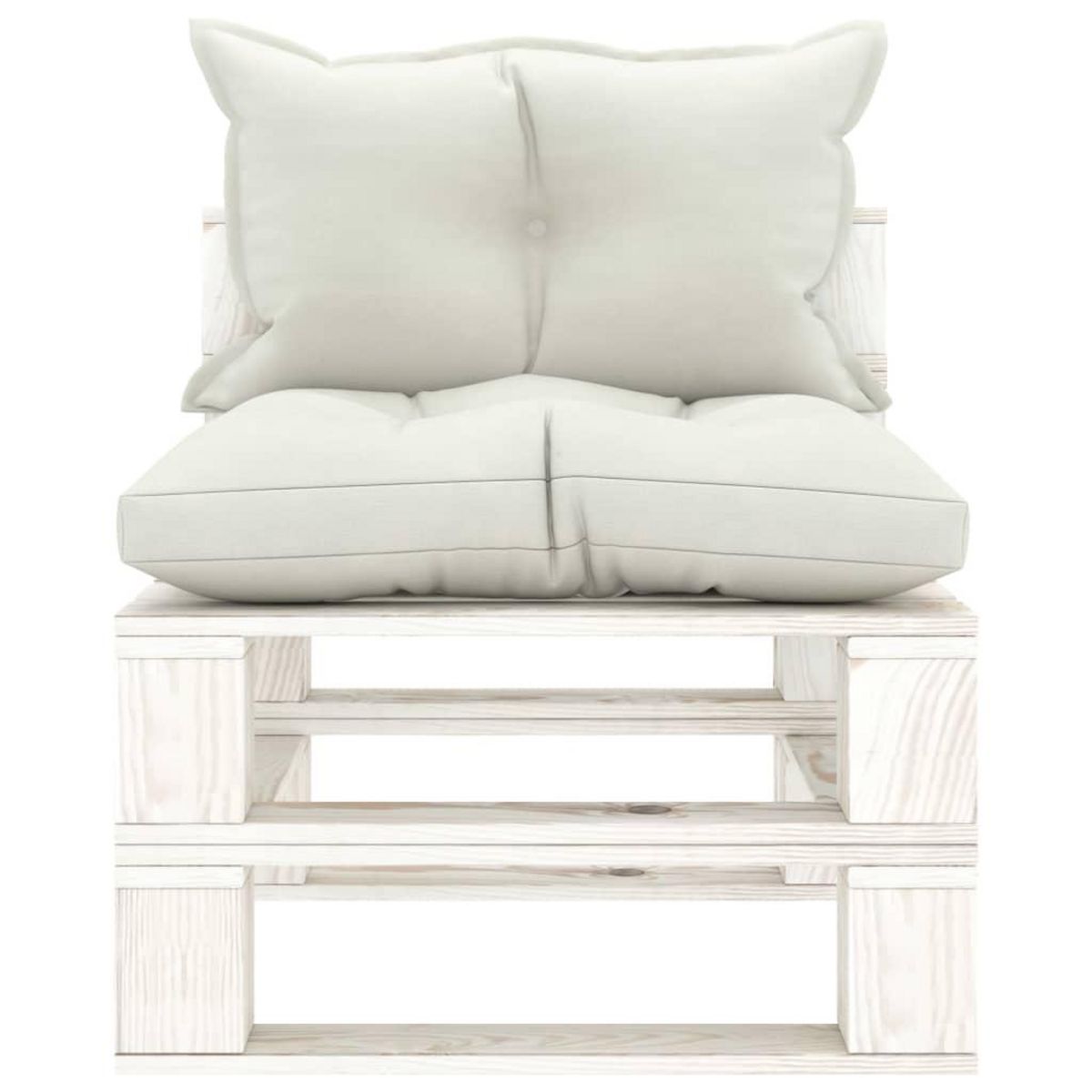 VIDAXL Canape palette de milieu de jardin avec coussins beige Bois