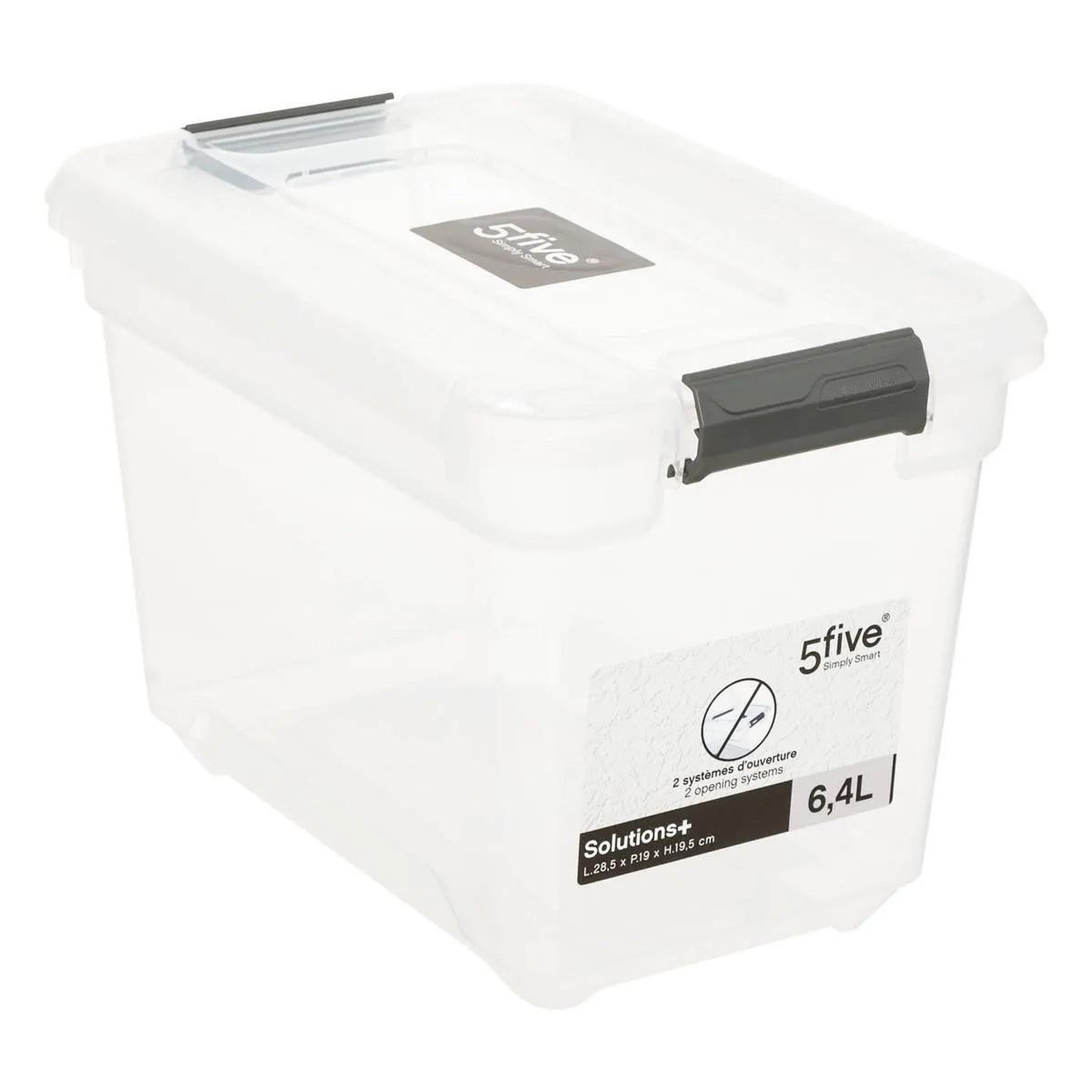 Voir la diapositive 2 : FIVE Boîte de rangement  solutions  6,4l transparent