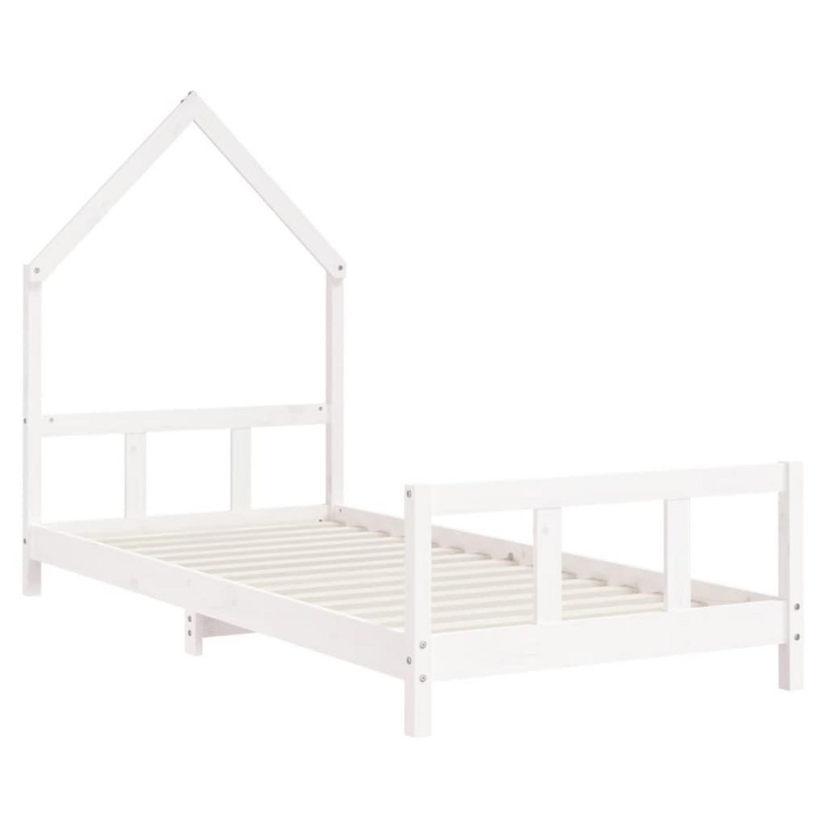 VIDAXL Cadre de lit pour enfants blanc 90x200 cm bois de pin massif