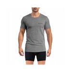 PIERRE CARDIN T-shirt homme en col rond avec broderie signature sur la poitrine. Coloris disponibles : Gris