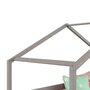 IDIMEX Lit cabane RENA lit simple montessori pour enfant 90 x 200 cm, avec barrières de protection, en pin massif lasuré gris