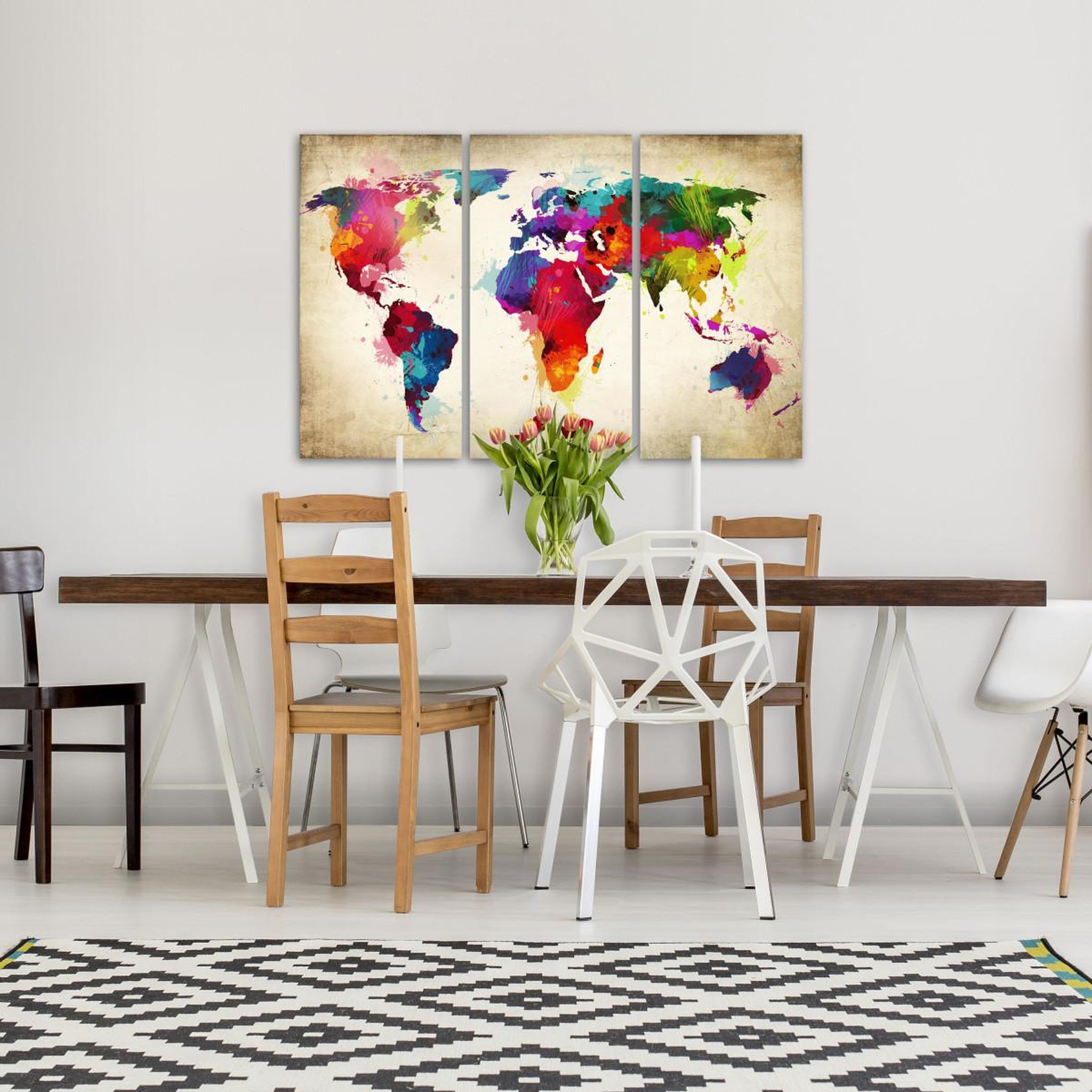 Voir la diapositive 2 : Paris Prix Tableau Imprimé  Rainbow Continents
