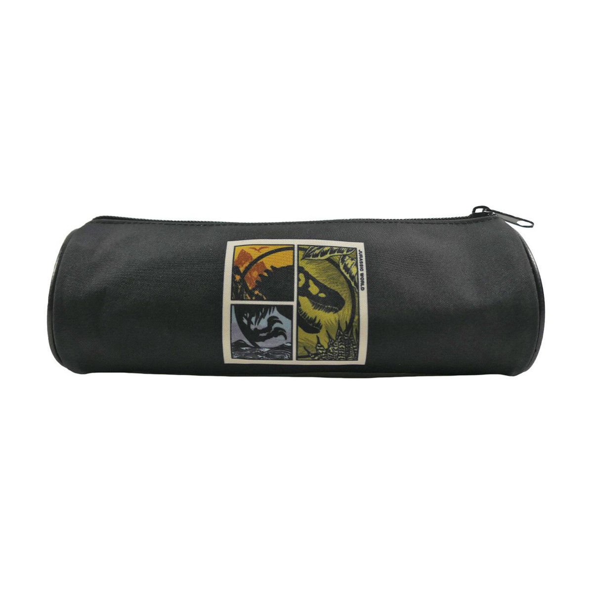 Bagtrotter Bagtrotter - Jurassic World -Trousse Scolaire Ronde - Noir et Kaki - 1 Compartiment Zippé - 22x7x7cm - Matière Polyester - Accessoire et Papeterie Scolaire