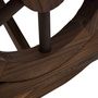 Voir la diapositive 5 : OUTSUNNY Banc de jardin 2 places style western piètement roues de charrette bois sapin traité carbonisation