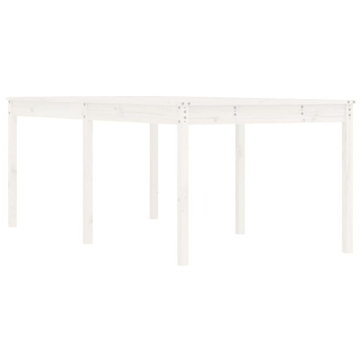 VIDAXL Table de jardin blanc 203,5x100x76 cm bois massif de pin