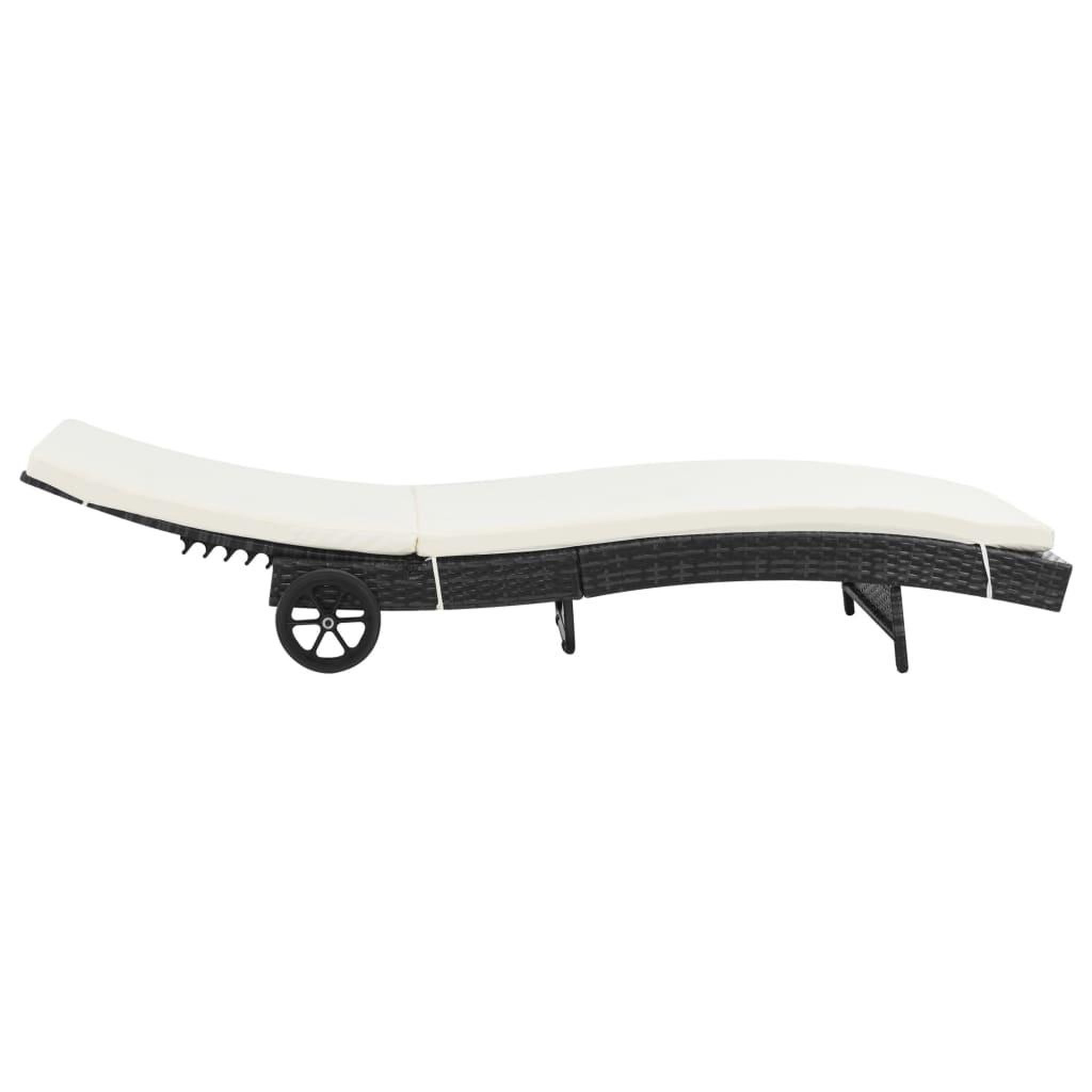 Voir la diapositive 3 : VIDAXL Chaises longues lot de 2 avec roues et coussins Resine tressee