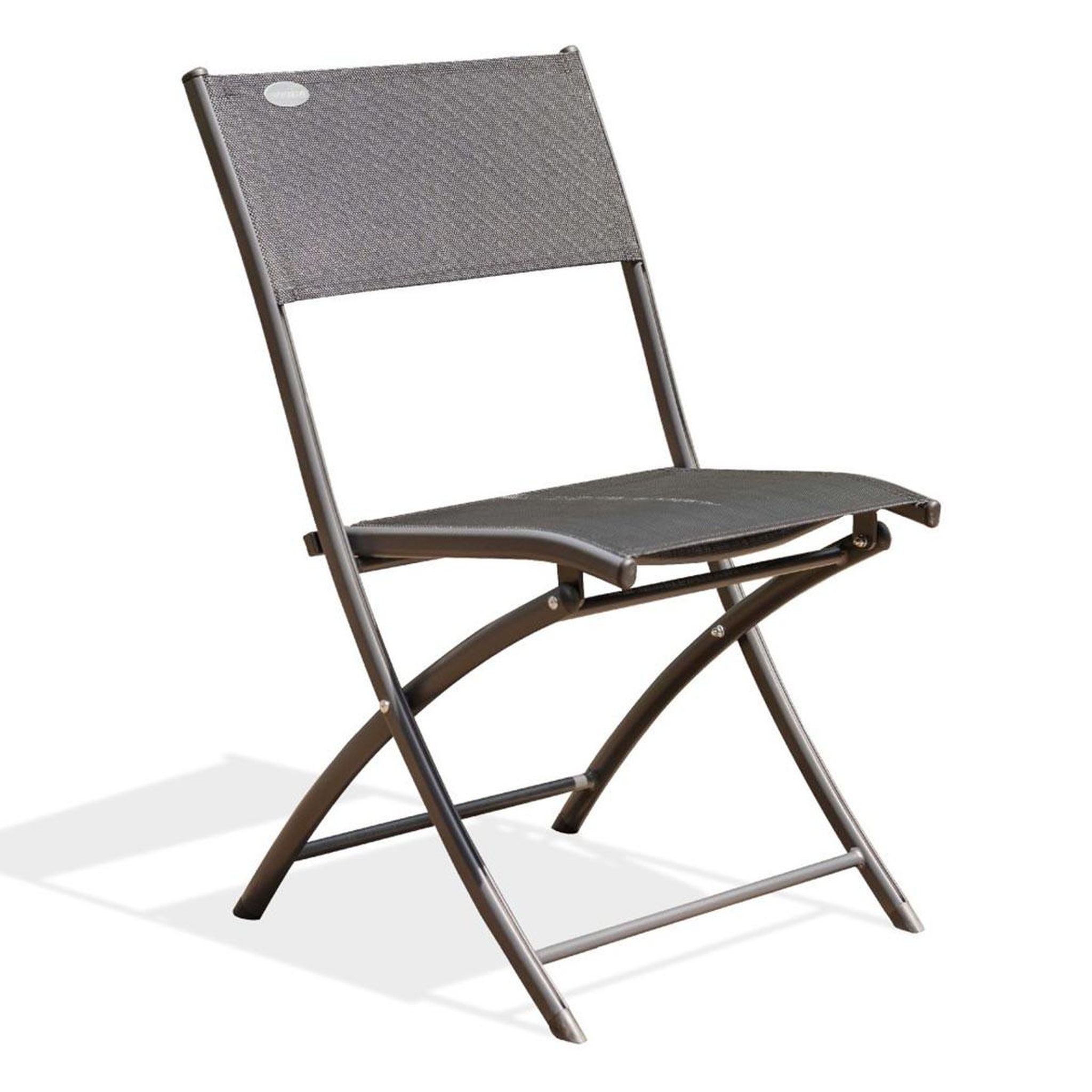 DCB GARDEN Chaise de Jardin Pliante  Boston  82cm Gris Anthracite