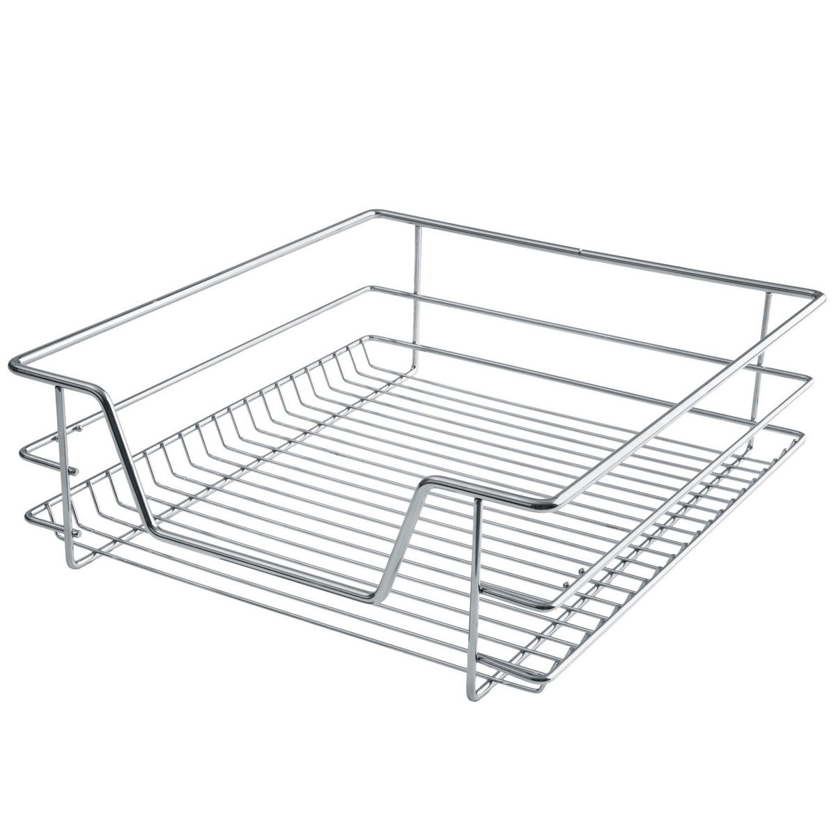 tectake Tiroir de rangement téléscopique chromé gris