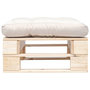 Voir la diapositive 2 : VIDAXL Repose-pied palette de jardin et coussin sable Bois naturel
