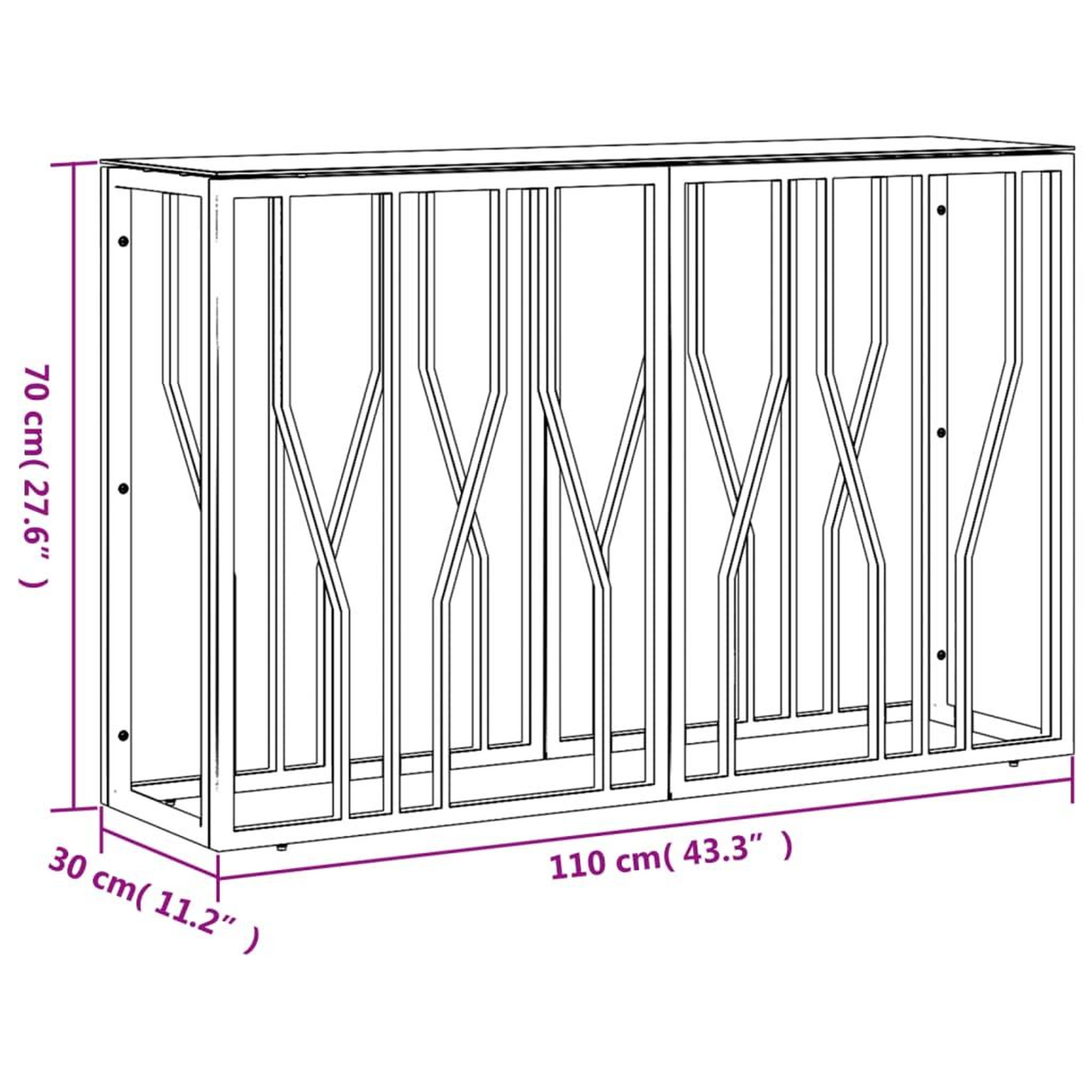 Voir la diapositive 6 : VIDAXL Table console argente 110x30x70 cm acier inoxydable et verre