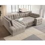Voir la diapositive 2 : BEST MOBILIER Nappa - canapé panoramique d'angle droit 7 places convertible avec coffre en velours