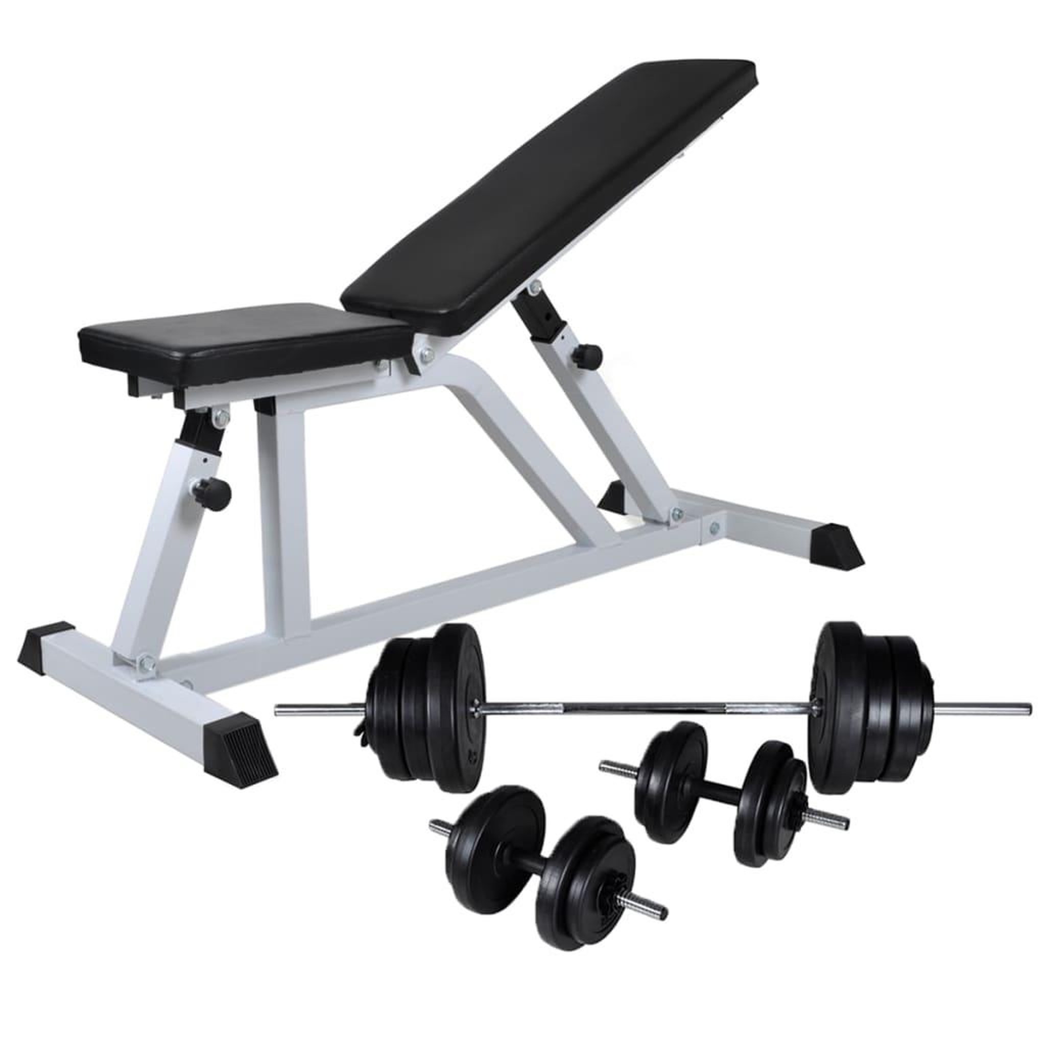 VIDAXL Banc d'entraînement avec jeu d'halteres 60,5 kg