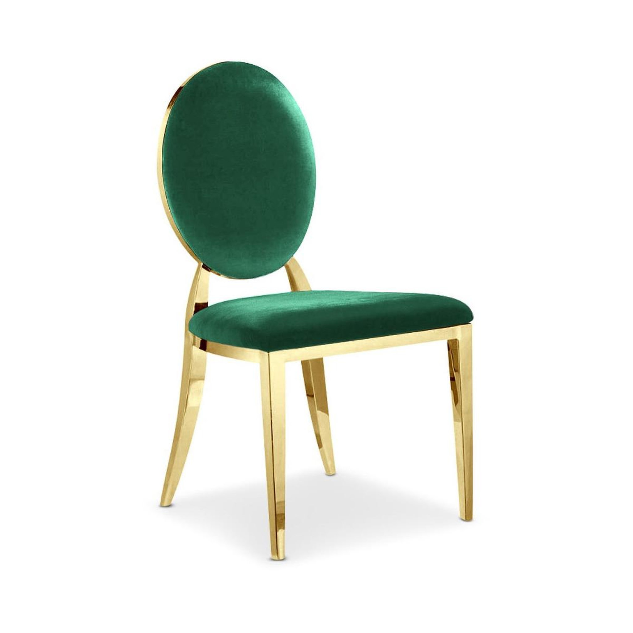 Voir la diapositive 2 : Paris Prix Lot de 2 Chaises Médaillon Velours  Tatianna  90cm Vert