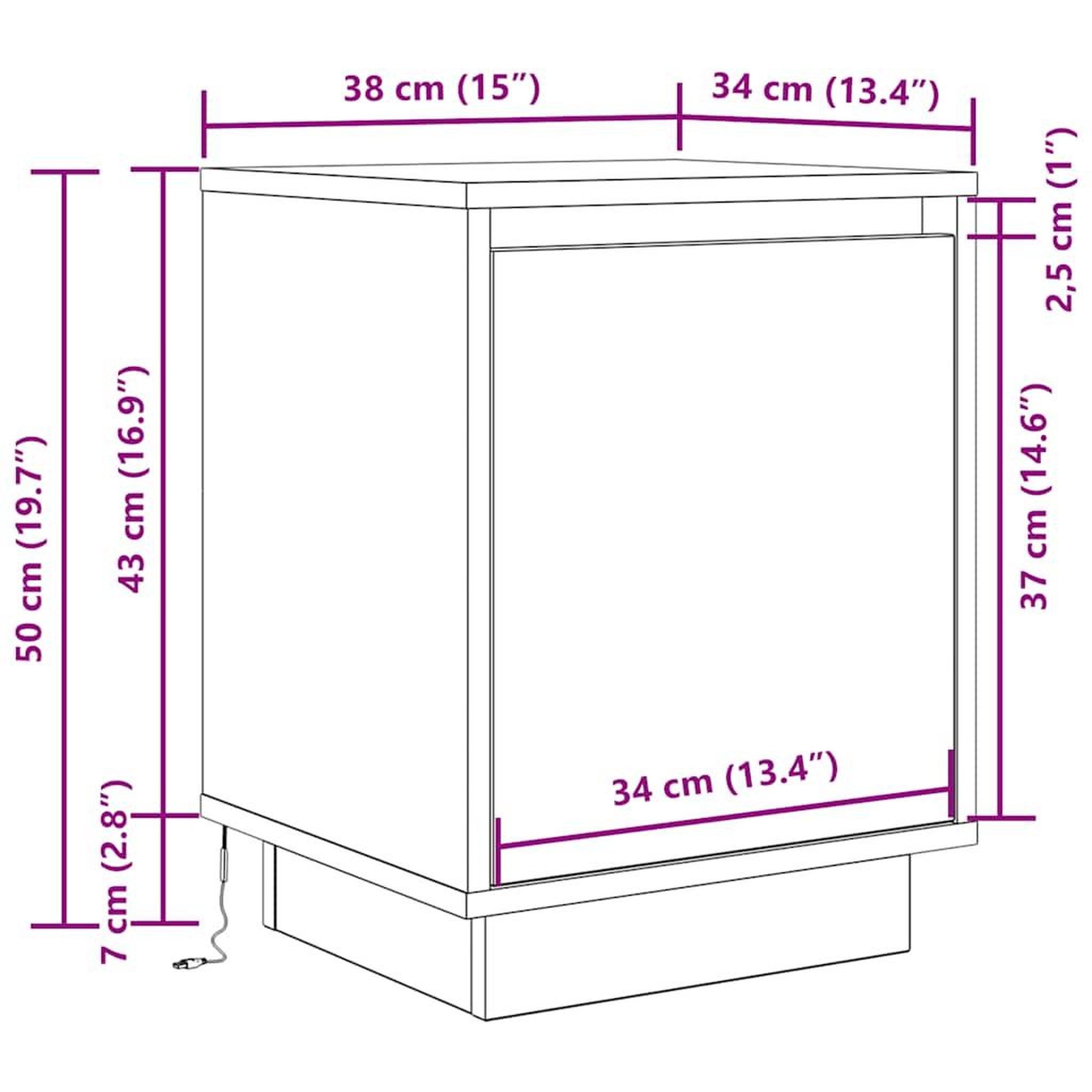 Voir la diapositive 6 : VIDAXL Tables de chevet avec lumieres LED 2 pcs blanc 38x34x50 cm
