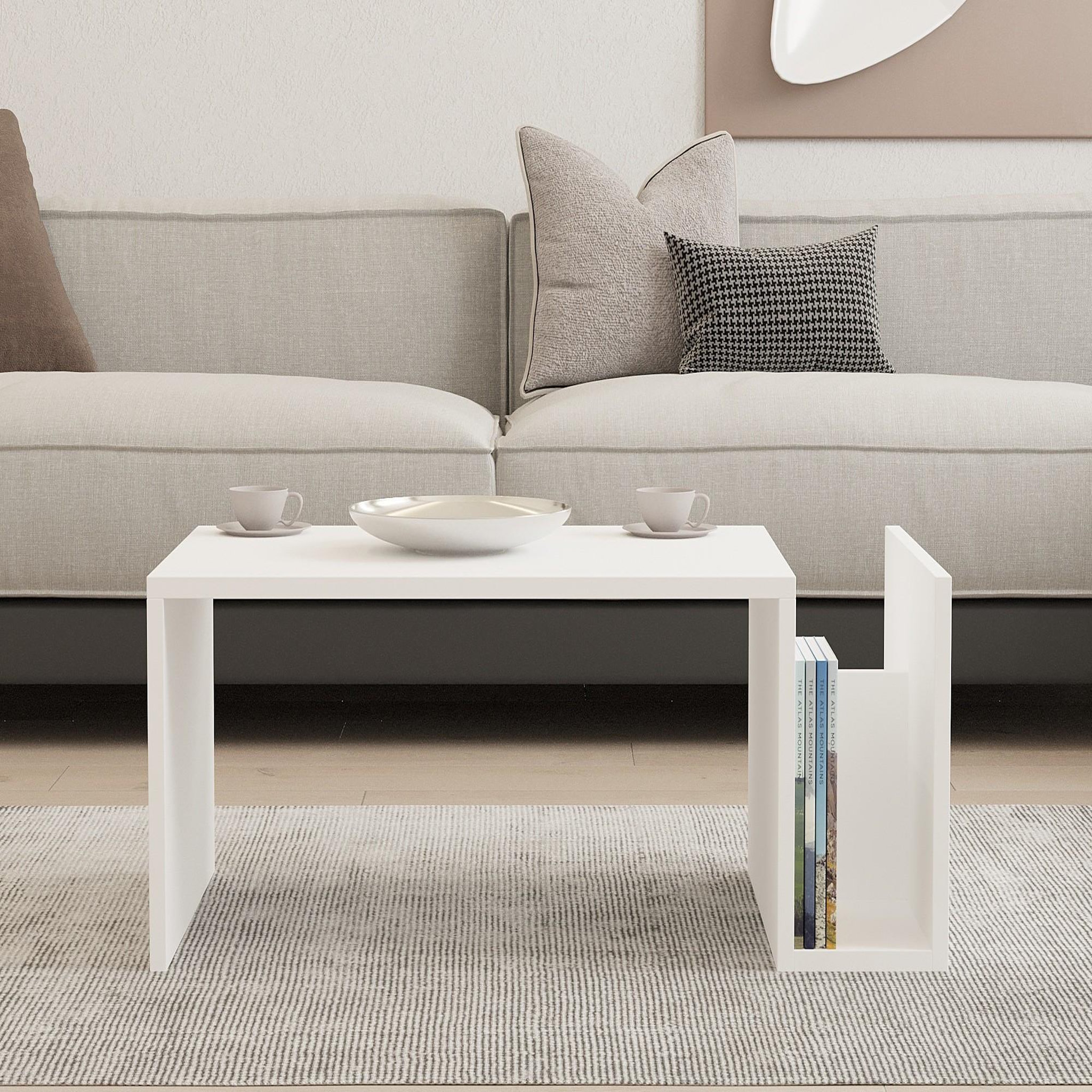 Voir la diapositive 3 : Habitat et Jardin Table basse en bois  memo  - 86 x 50 x 32 cm - blanc
