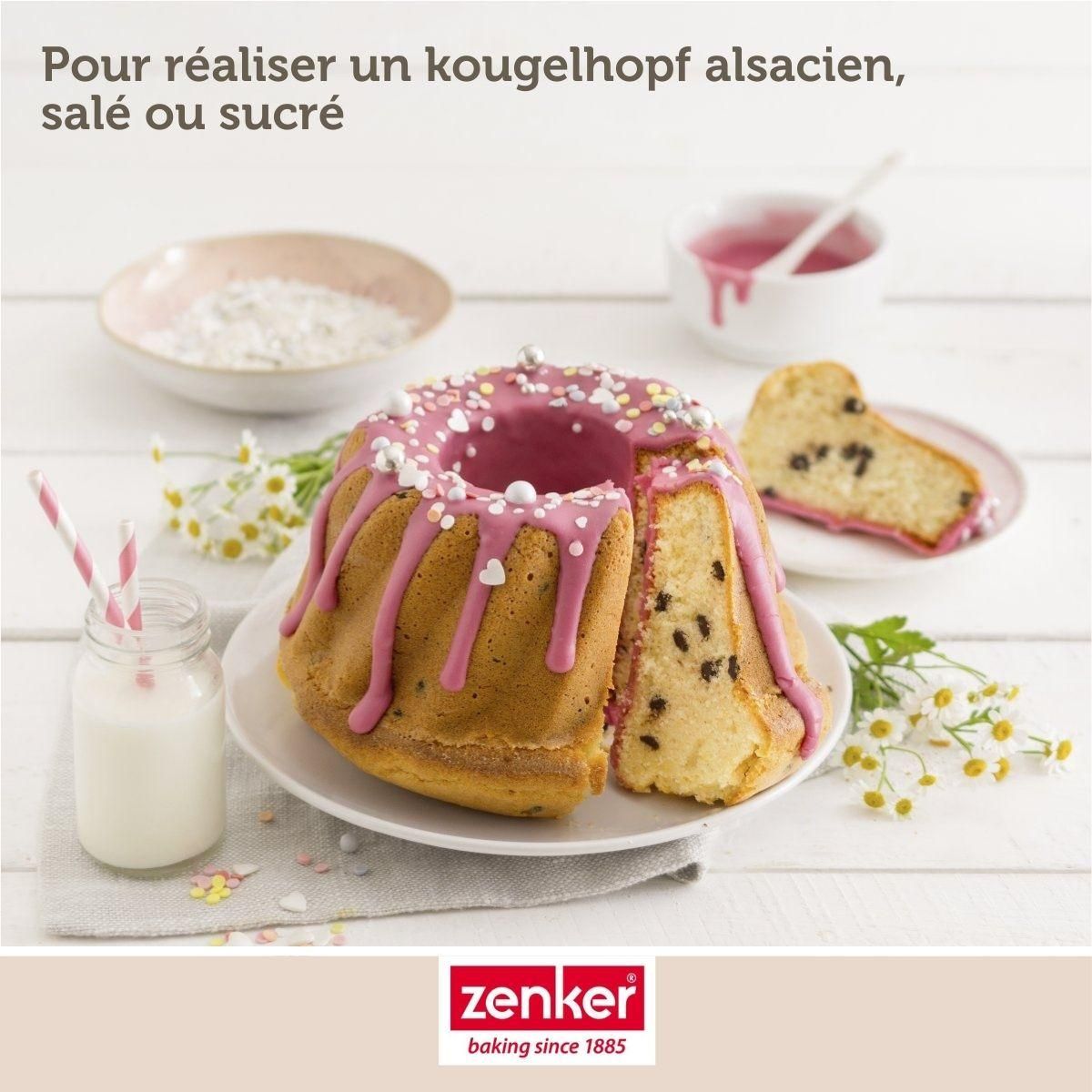 ZENKER Set pâtisserie avec mini moule à kouglof 18 cm, 2 bols à mixer, verre mesureur et spatule Zenker