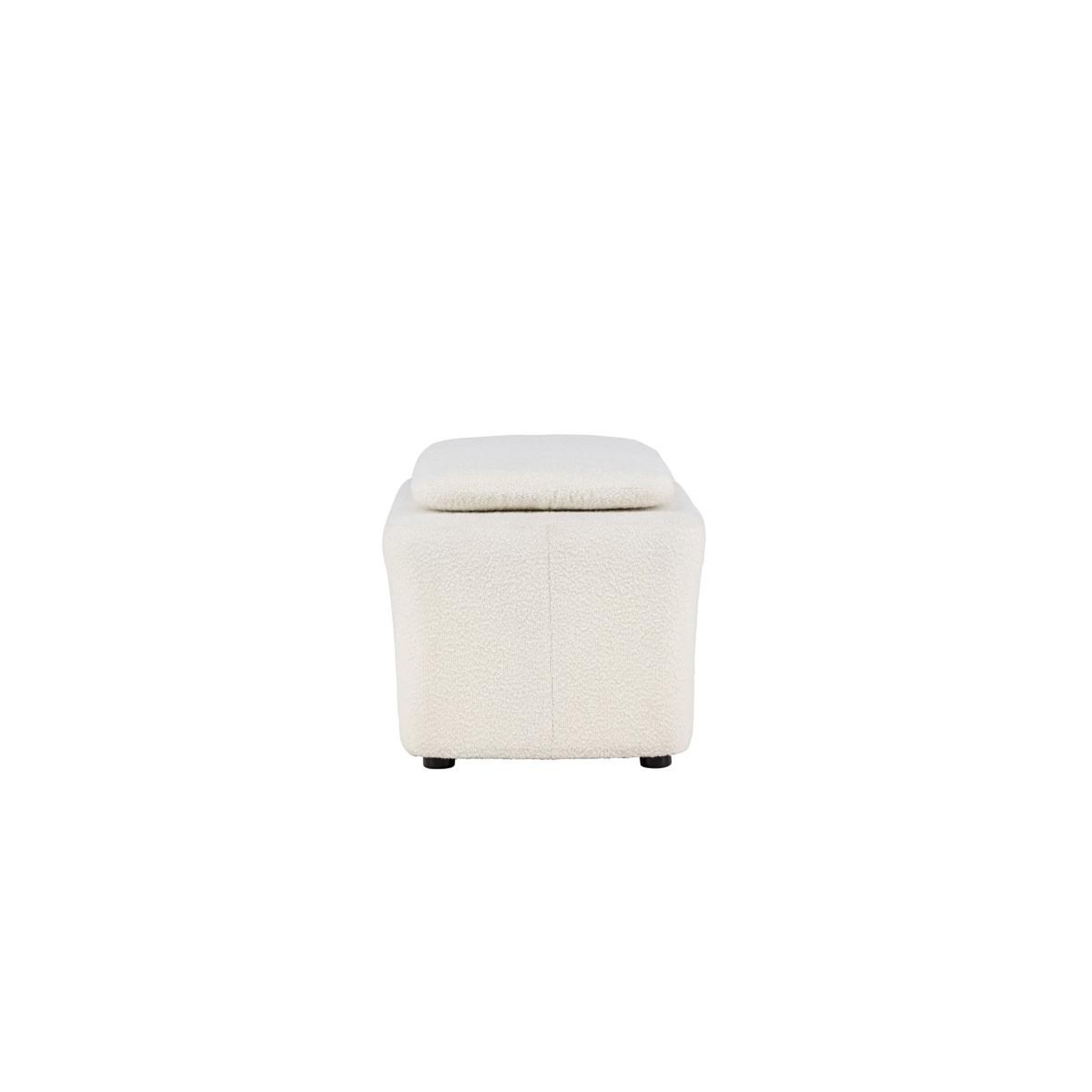 Voir la diapositive 3 : Paris Prix Pouf en tissu bouclé  laurel  110cm blanc