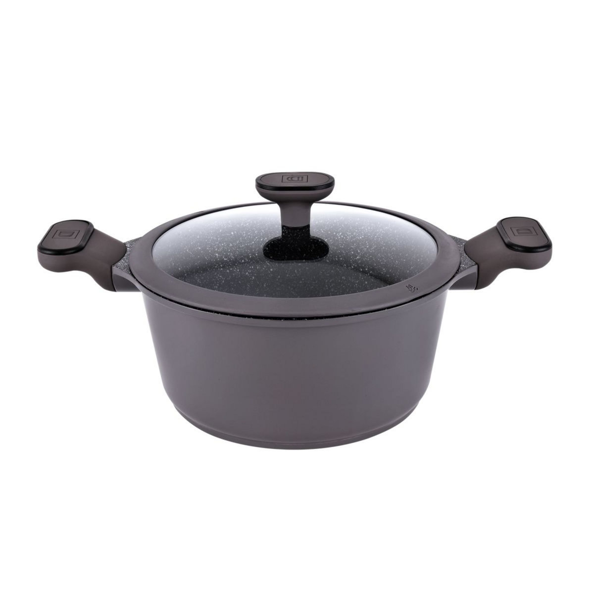 Fortus Faitout 24cm gris en fonte d'aluminium avec couvercle