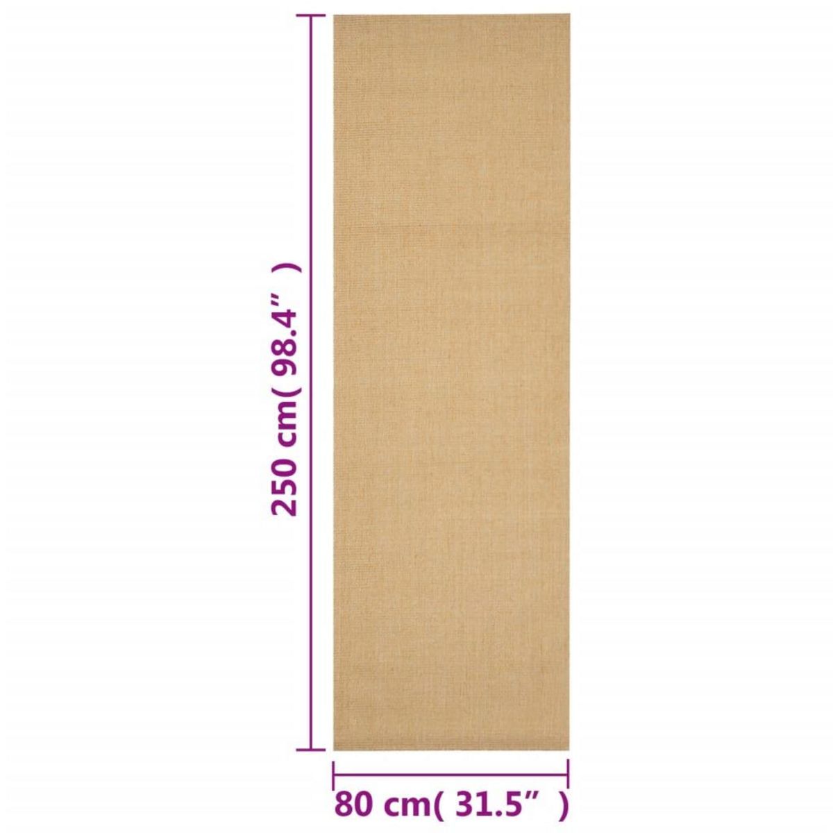 VIDAXL Tapis Sisal naturel 80x250 cm