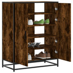 VIDAXL Meuble a chaussures chene fume bois d'ingenierie et metal