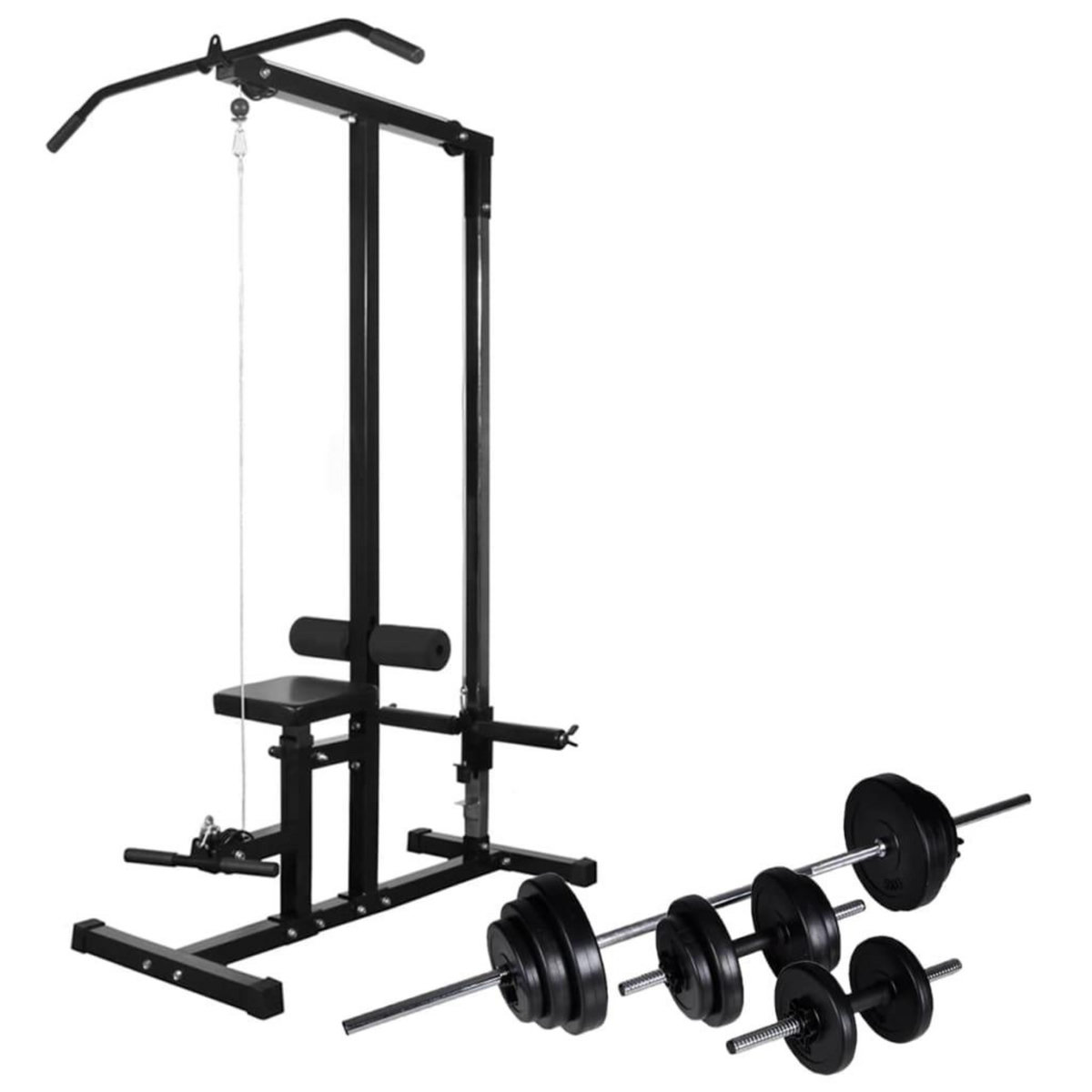 VIDAXL Tour de musculation avec jeu d'halteres et poids 30,5 kg