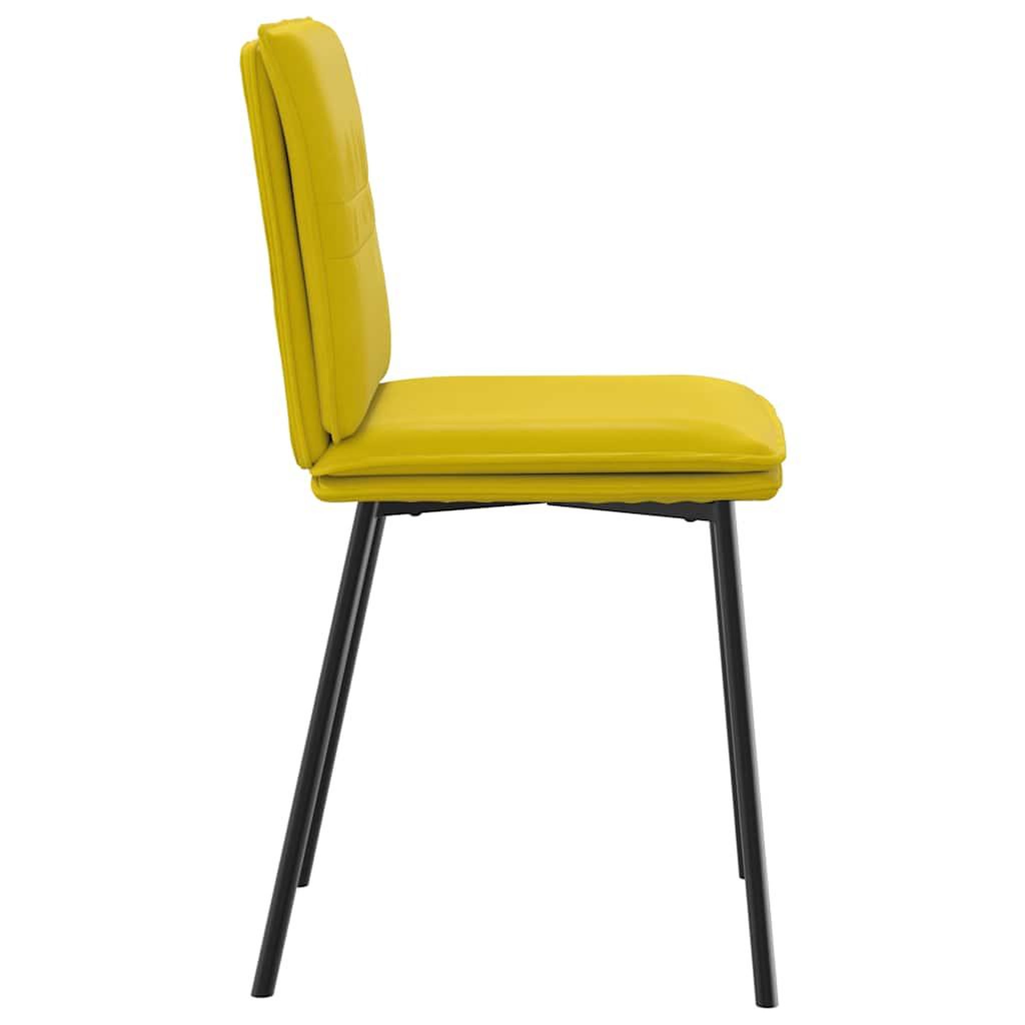 Voir la diapositive 5 : VIDAXL Chaises a manger lot de 4 jaune velours