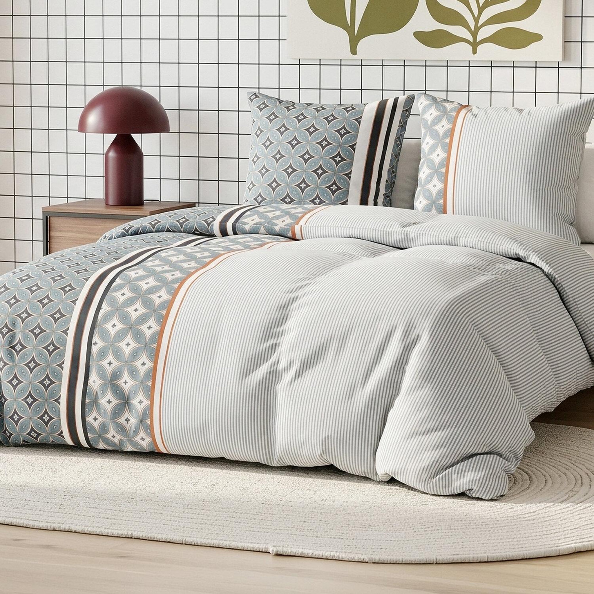 Voir la diapositive 3 : ATELIER DU COTON Parure housse de couette en coton 57 fils arabia
