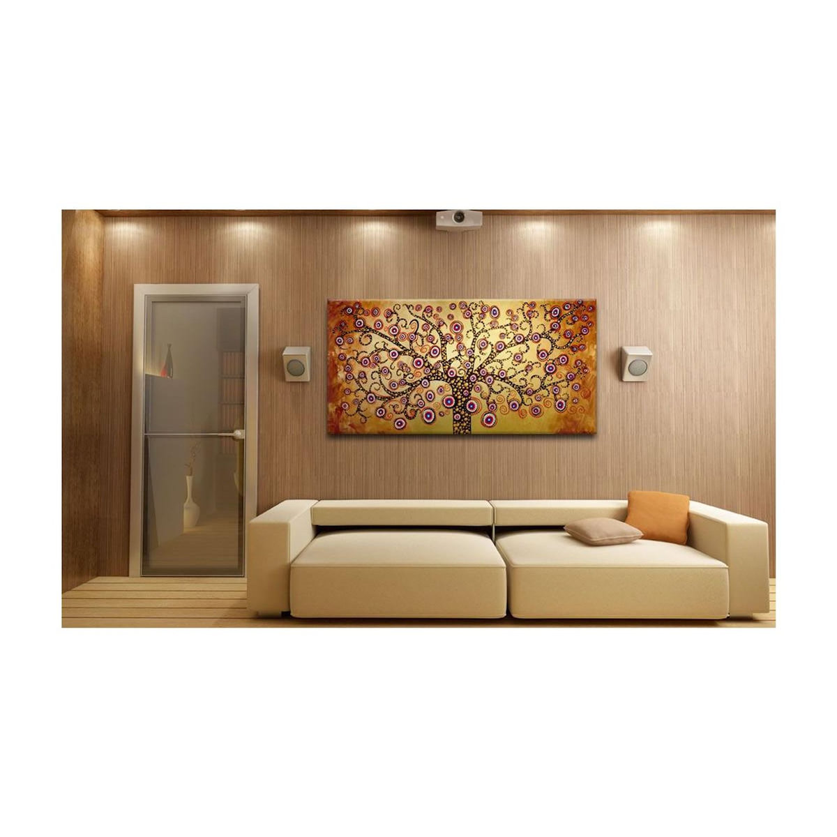 Paris Prix Tableau Peint à la Main  Arbre de Paon  60x120cm