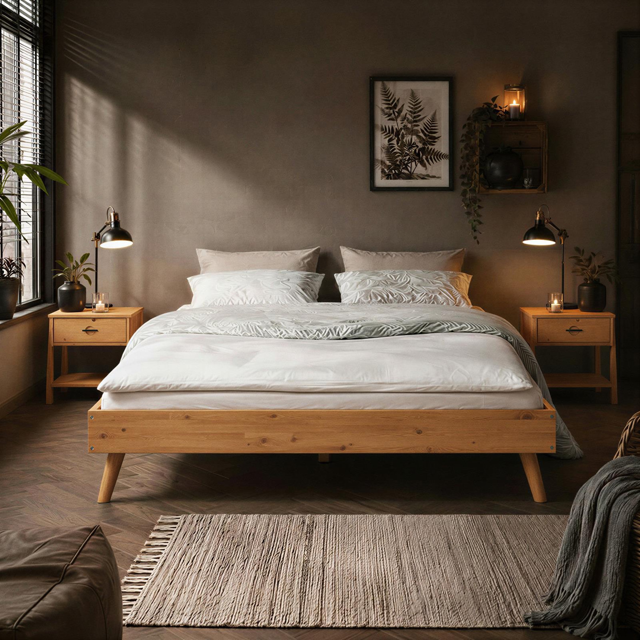 Voir la diapositive 2 : IDIMEX Lit futon karri 140 x 200 cm, en bois massif