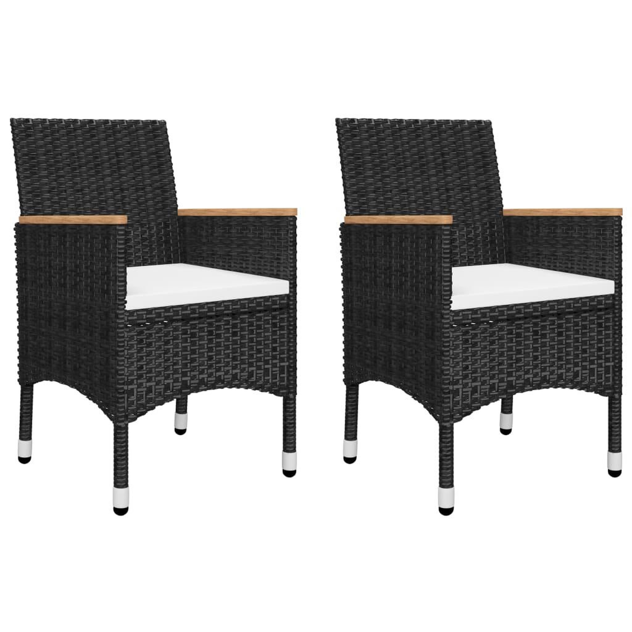 Voir la diapositive 2 : VIDAXL Ensemble a manger de jardin 3 pcs Noir