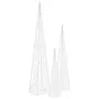 VIDAXL Jeu de cones lumineux a LED Acrylique Blanc chaud 30/45/60 cm