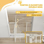 Voir la diapositive 5 : PAWHUT Barrière de sécurité pour chien extensible 74-100 cm, barrière d'escalier à fixation par pression sans percer, double verrouillage, fermeture automatique, hauteur 94 cm, blanc