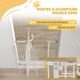 Voir la diapositive 5 : PAWHUT Barrière de sécurité pour chien extensible 74-100 cm, barrière d'escalier à fixation par pression sans percer, double verrouillage, fermeture automatique, hauteur 94 cm, blanc
