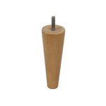 CIME Pied De Meuble Conique Fixe Hêtre Brut Blanc/Beige, 15 Cm