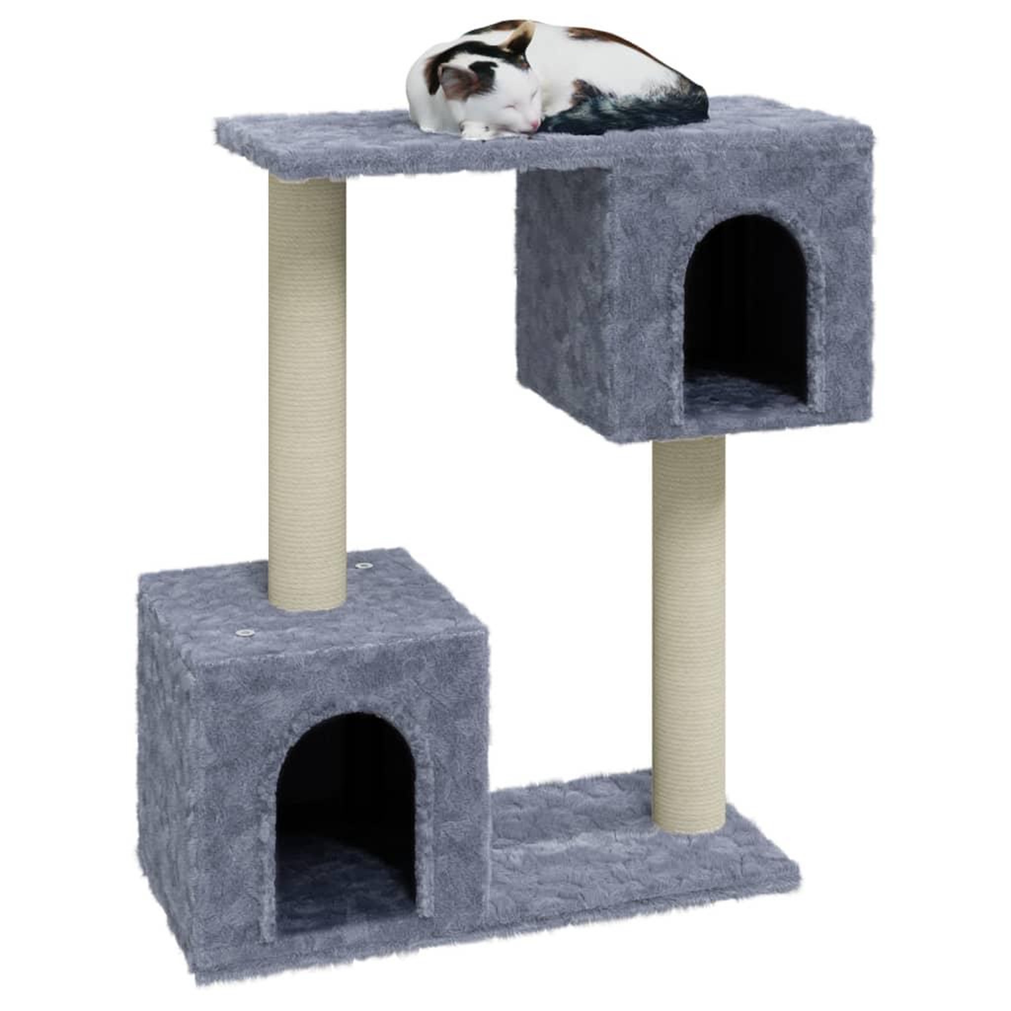 Voir la diapositive 3 : VIDAXL Arbre a chat avec griffoirs en sisal Gris clair 60 cm